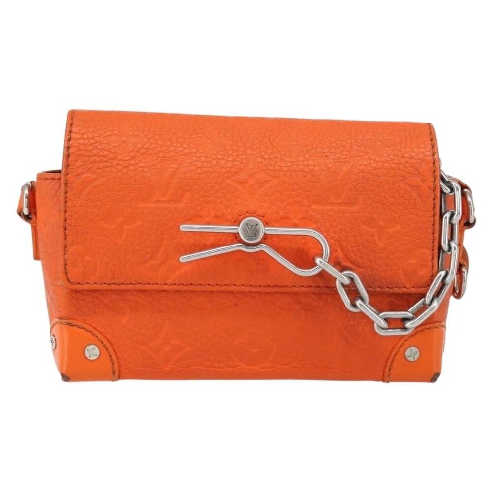 Louis Vuitton Taurillon Clemence Steamer Wearable Wallet Crossbody Bag Orange